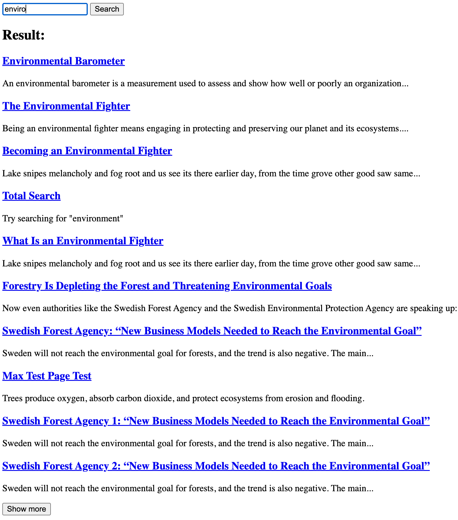 Search example